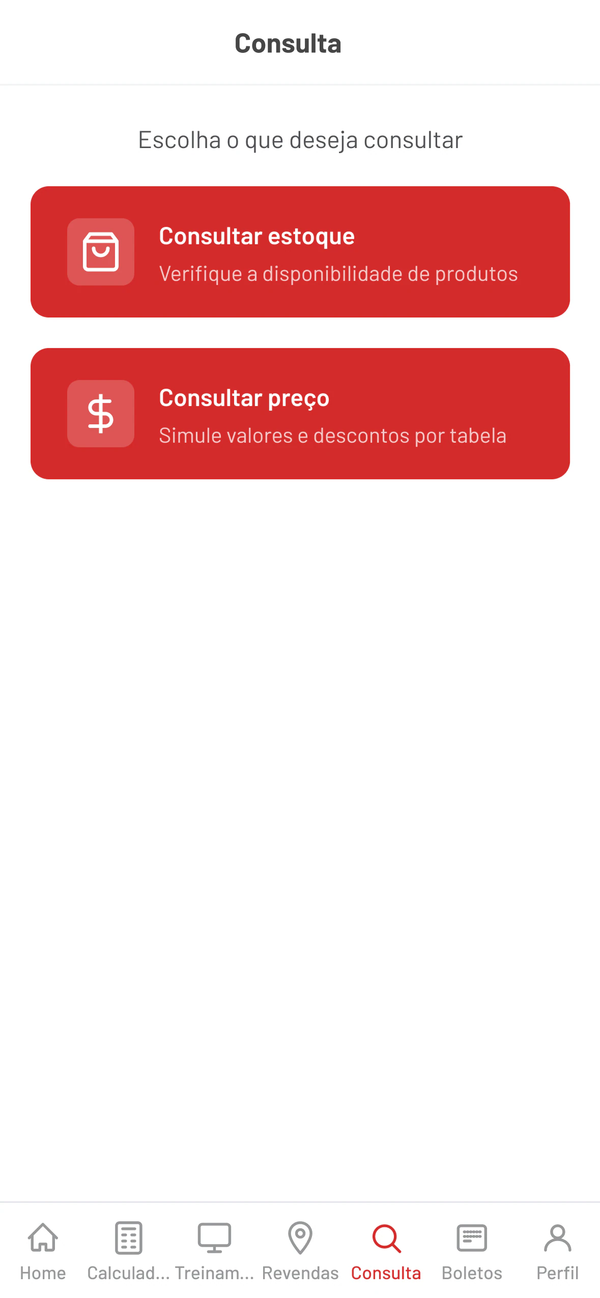 Branco Motores, telas do app 4