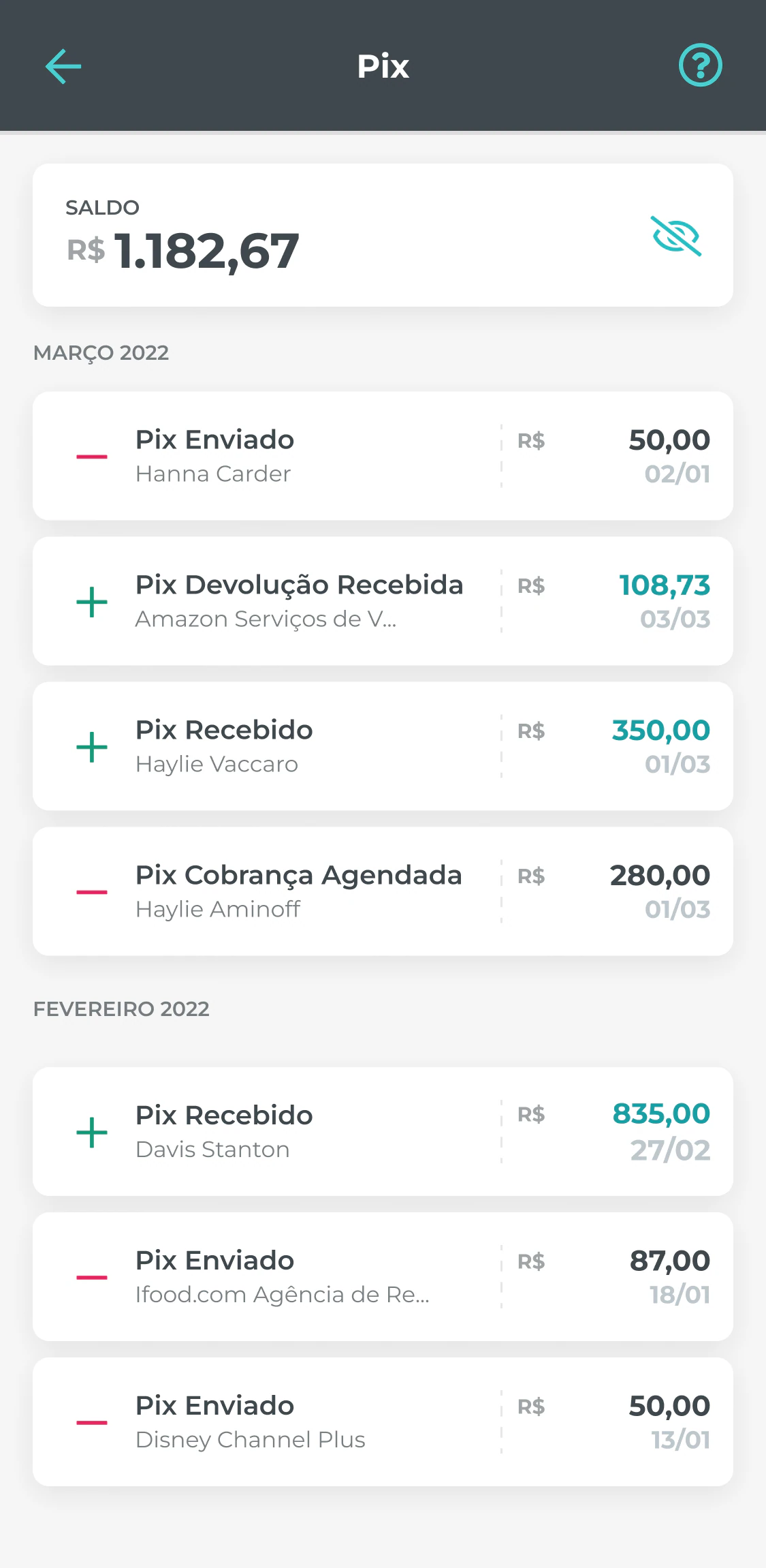 TOP, telas do app 6